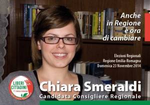 Chiara Smeraldi candidata con la lista civica regionale "Liberi cittadini".