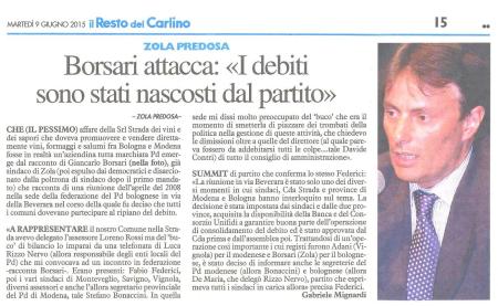 Il Resto del Carlino - Bologna del 9 giugno 2015, p.15.