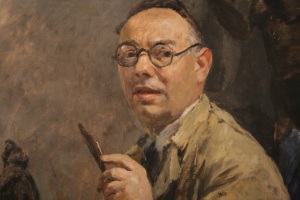 Giuseppe Graziosi, Autoritratto, 1935 circa, opera esposta nella mostra vignolese (foto del 13 giugno 2015)