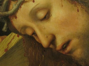 Giovan Francesco Maineri (Parma doc.1489-1506), Cristo portacroce, 1500-1505 ca (particolare)